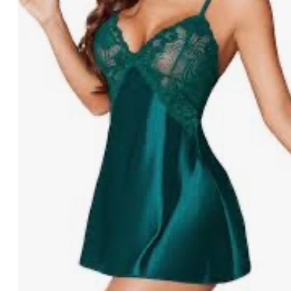 Avid Love Green XL Satin Lace Babydoll Dainty Balletcore Coquette Feminine
